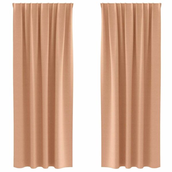 vidaXL Tende Blackout con Anelli 2 pcs Marrone Chiaro 225 x 140 cm