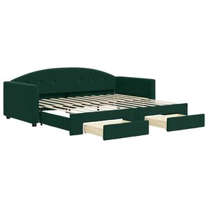 vidaXL Divano Letto Estraibile Cassetti Verde Scuro 90x200cm Velluto