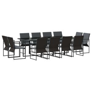 vidaXL Set da Pranzo per Giardino 13 pcs Nero Acciaio