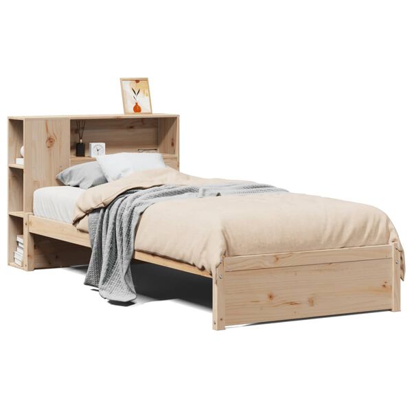 vidaXL Letto Libreria senza Materasso 90x190 cm Legno Massello Pino