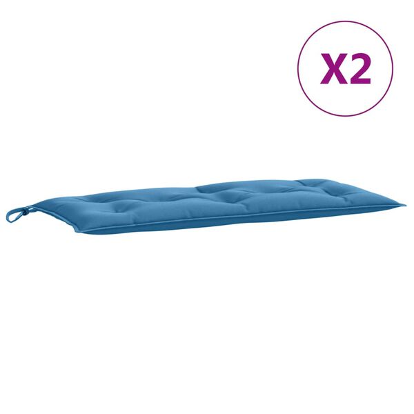 vidaXL Cuscini Panca Giardino 2pz Blu Mélange 100x50x7cm Tessuto