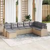 vidaXL Set di divani 8 pcs Beige e grigio chiaro polyrattan
