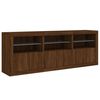 vidaXL Credenza con Luci LED Rovere Marrone 181,5x37x67 cm