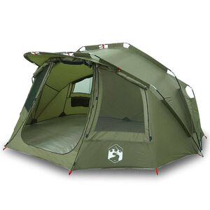 vidaXL Tenda da Pesca per 5 Persone Verde Oliva Impermeabile