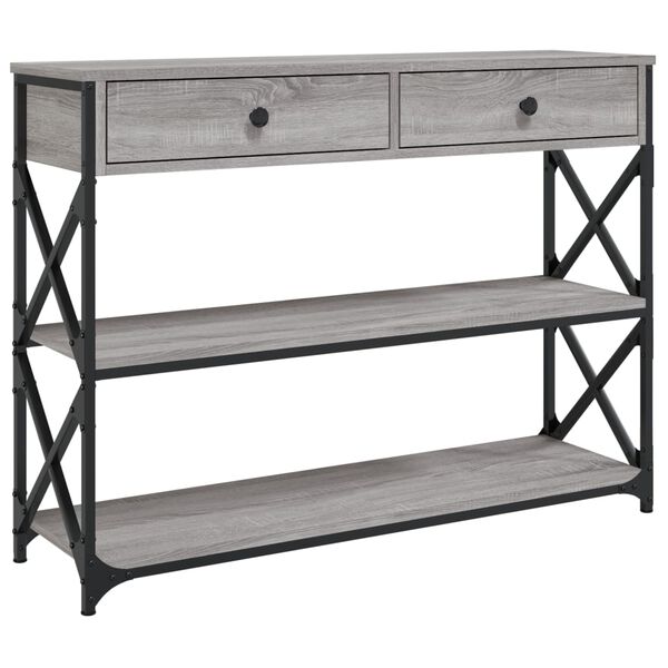 vidaXL Tavolo Consolle Grigio Sonoma 100x28x75 cm in Legno Multistrato