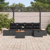 vidaXL Set Divano da Giardino con cuscino 6 pcs Nero Poly Rattan