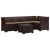 vidaXL Divano da Giardino 5 Posti con Cuscini Stile Rattan PP Marrone