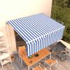 vidaXL Tenda Sole Retrattile Automatica con Parasole 4x3m Blu Bianco