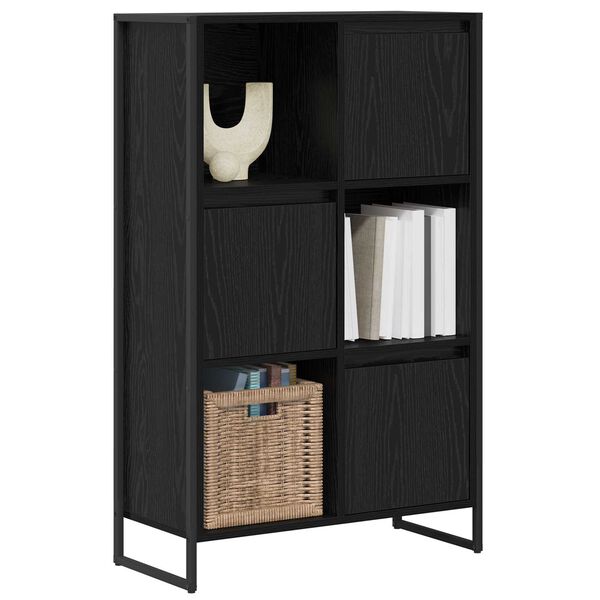 vidaXL Armadio per Libri Rovere Nero 68 x 30 x 108.5 cm
