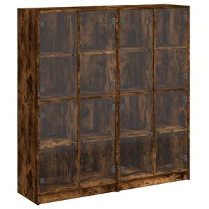 vidaXL Libreria Ante Rovere Fumo 136x37x142 cm in Legno Multistrato