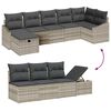 vidaXL Set di divani con cuscino Grigio chiaro polyrattan