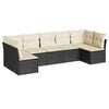vidaXL Set Divani da Giardino con Cuscini 7pz Nero Polyrattan