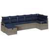 vidaXL Set di divani 7 pz 7-Numero di posti Grigio e Blu Navy