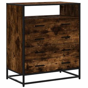 vidaXL Cassettiera Rovere Fumo 70x41x83,5 cm in Legno Multistrato