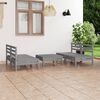 vidaXL Set Divani da Giardino 5 pz Grigio in Legno Massello di Pino