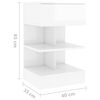 vidaXL Comodini 2 pz Bianco Lucido 40x35x65 cm