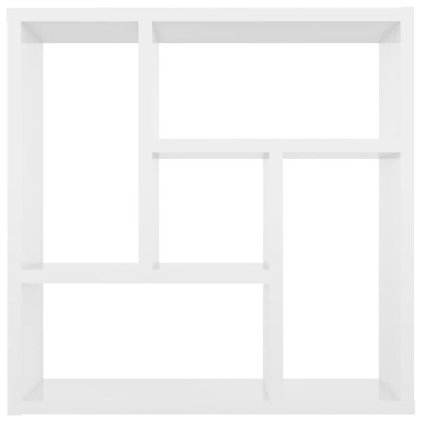 vidaXL Scaffale Parete Bianco Lucido 45,1x16x45,1 cm Legno Multistrato