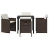 vidaXL Set da Pranzo per Giardino 5 pcs Marrone polyrattan