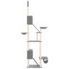 vidaXL Albero per Gatti Pavimento Soffitto Grigio Chiaro 277-303 cm