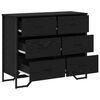 vidaXL Cassettiera con cassetto 2 pcs Rovere Nero 91 x 35,5 x 74,5 cm