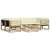 vidaXL Set di divani da esterno 7 pcs Bianco e Crema 79 x 79 x 37 cm