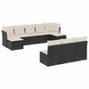 vidaXL Set Divani da Giardino 10pz con Cuscini in Polyrattan Nero