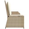 vidaXL Panca Reclinabile da Giardino con Cuscini Beige in Polyrattan
