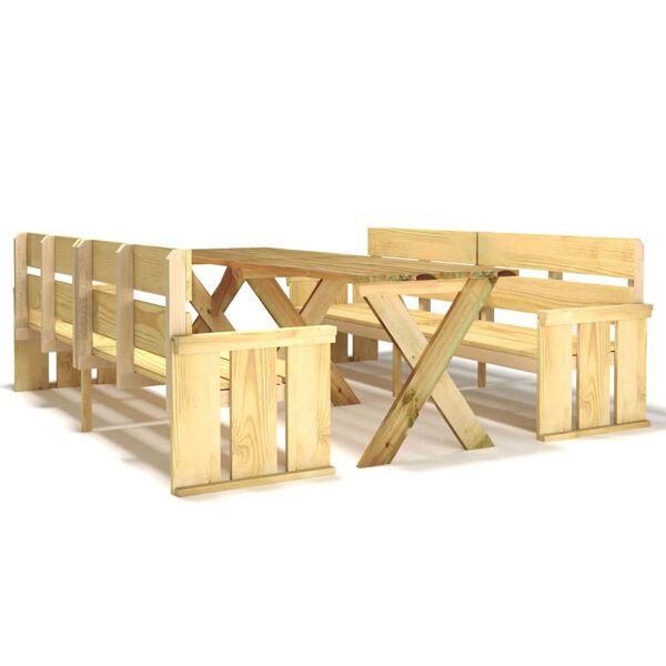 vidaXL Set da Pranzo da Giardino 3 pz in Legno di Pino Impregnato