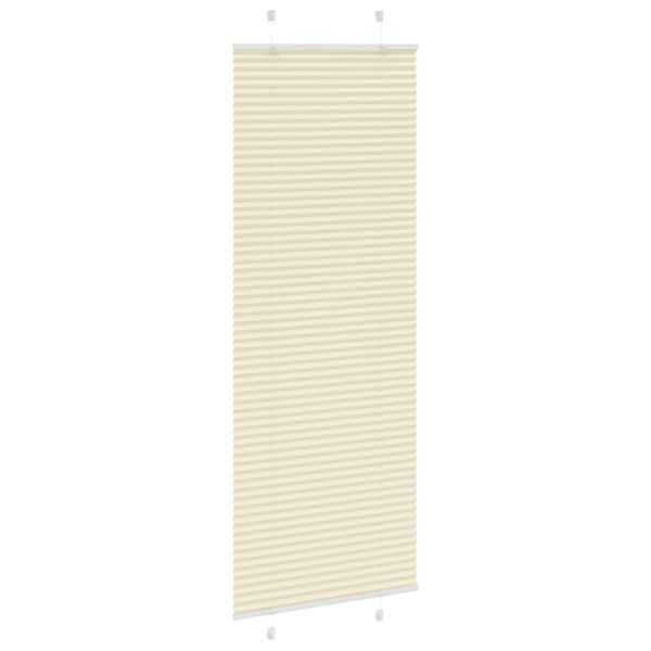 vidaXL Tenda Plissettata Crema 70x200 cm Larghezza Tessuto 69,4 cm