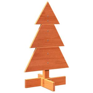 vidaXL Albero di Natale Marrone Cera 60 cm in Legno Massello di Pino
