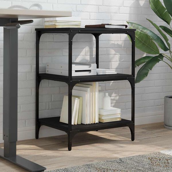 vidaXL Supporto per Stampante 3 Livelli Nero 50x41x75 cm Multistrato