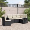 vidaXL Set Divani da Giardino 5 pz con Cuscini in Polyrattan Nero