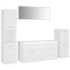vidaXL Set Mobili da Bagno Bianco in Legno Multistrato