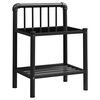 vidaXL Comodino Nero 45x34,5x62,5 cm in Metallo e Vetro