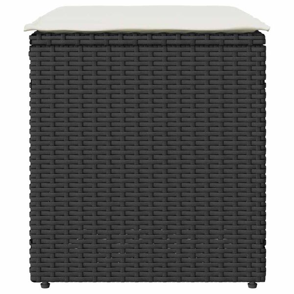 vidaXL Sgabelli Giardino con Cuscini 2 pz Nero 40x40x43 cm Polyrattan