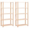vidaXL Scaffali a 5 Livelli 2 pz 80x38x170 cm Massello Pino 250 kg