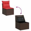 vidaXL Set Divani da Giardino 7 pz con Cuscini Marrone in Polyrattan