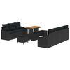 vidaXL Set Divano da Giardino 10 pz Nero polyrattan