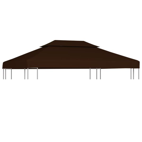 vidaXL Copertura Superiore per Gazebo a 2 Strati 310g/m&sup2; 4x3m Marrone