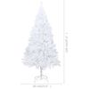 vidaXL Albero di Natale Preilluminato con Palline Bianco 120 cm PVC