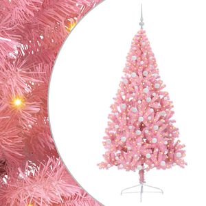 vidaXL Albero di Natale artificiale con luci integrate Rosa 180 cm PVC