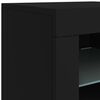 vidaXL Credenza con Luci LED Nera 163x37x67 cm