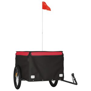 vidaXL Rimorchio da Bici Nero e Rosso 45 kg in Ferro