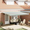 vidaXL Tenda da Sole Verde e bianco 4,5 &times; 3 m Poliestere e metallo