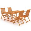 vidaXL Set da Pranzo da Giardino 5 pz in Legno Massello di Teak