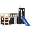 vidaXL Letto a Soppalco con Torre Bambini Bianco e Nero 80x200cm Pino