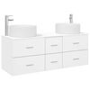 vidaXL Set di mobili per il bagno 3 pz Bianco 49,5 x 44,5 x 65,5 cm
