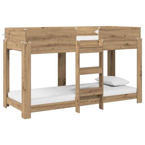 vidaXL Letto a Castello per Bambini Rovere artigianale 75 x 190 cm
