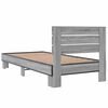 vidaXL Giroletto Grigio Sonoma 90x200 cm Legno Multistrato e Metallo