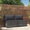 vidaXL Divani Centrali da Giardino con Cuscini 2pz Polyrattan Grigio